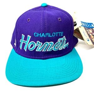 New Rare Vtg 90’s Charlotte Hornets Purple NBA Basketball Cap Hat Fitted 7 1/4
